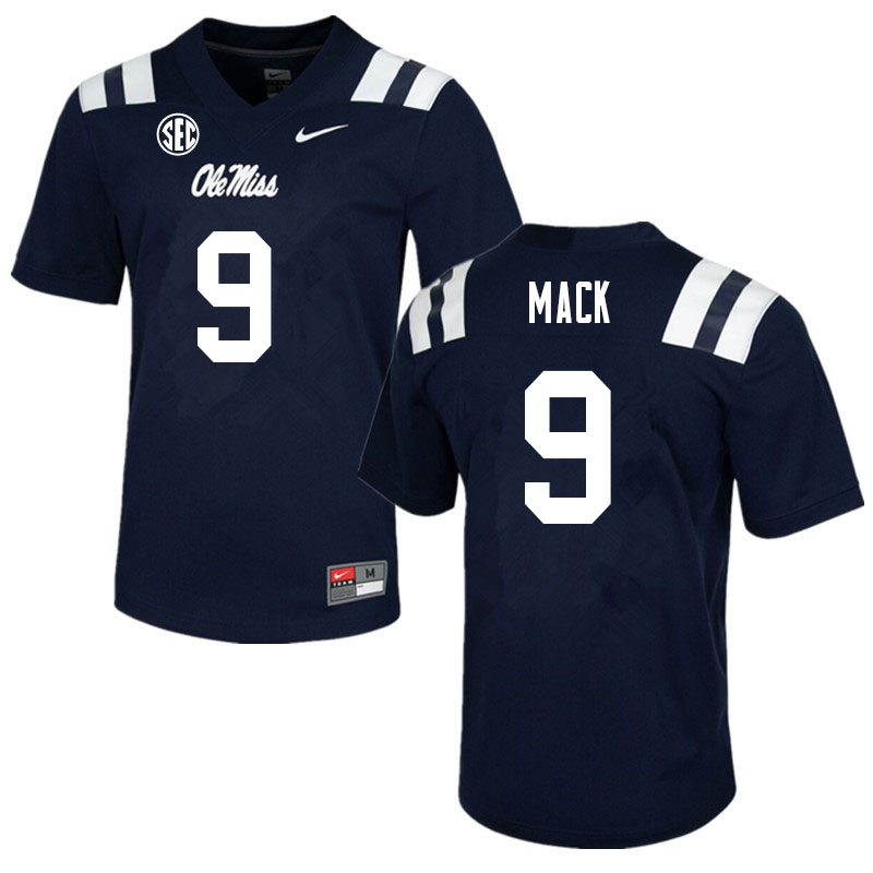 Brandon Mack Ole Miss Rebels NCAA Men's Navy #9 Stitched Limited College Football Jersey UWV7258WQ
